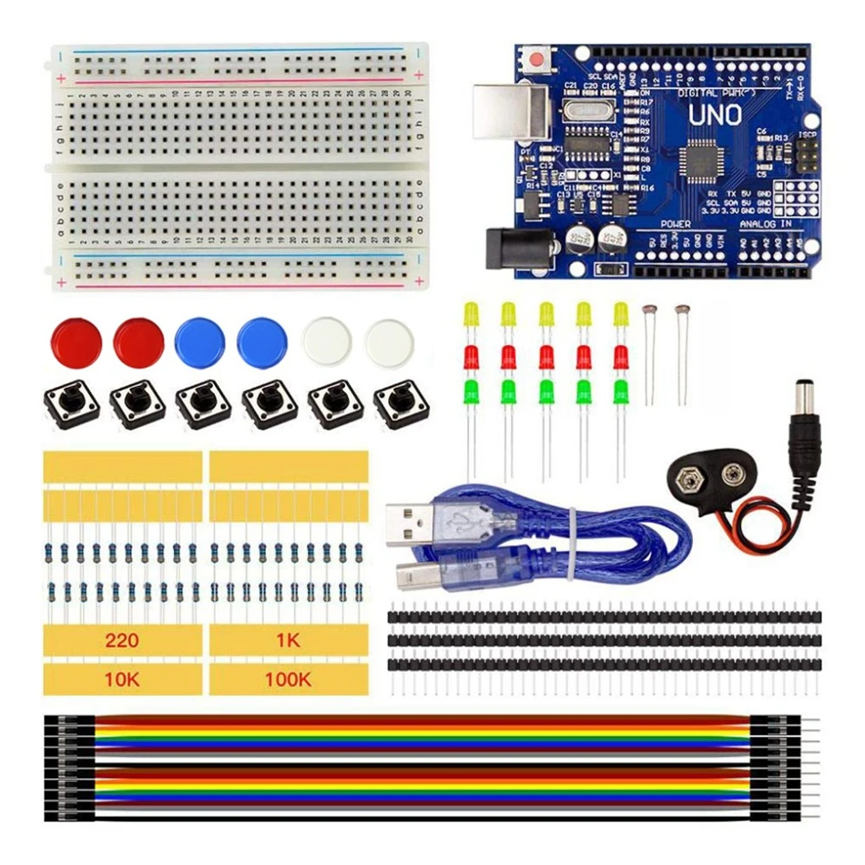UNO R3 Starter Kit мини макет светодиодный Перемычка кнопка для Arduino Diy RC игрушки комплект