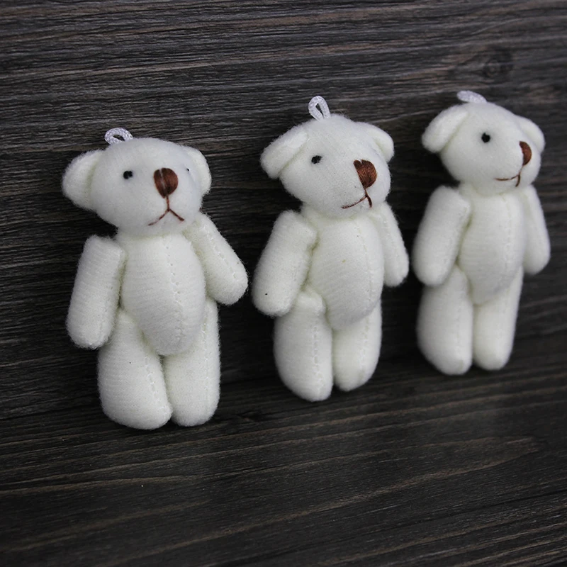 H 6cm кремового белого цвета Прекрасный мини мягкие совместный медведь подарок