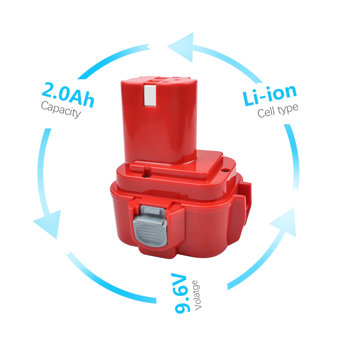 Bonacell 2 шт. Мощность инструменты Батарея 9,6 V 2.0Ah для MAKITA 9120 9122 9133 9134 9135 9135A 6222D 6260D L10 193977-7 638344-4-2