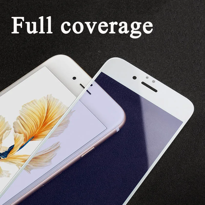 3d-стекло для iPhone 7 6 6s Plus защита экрана с закругленными краями закаленное защитное