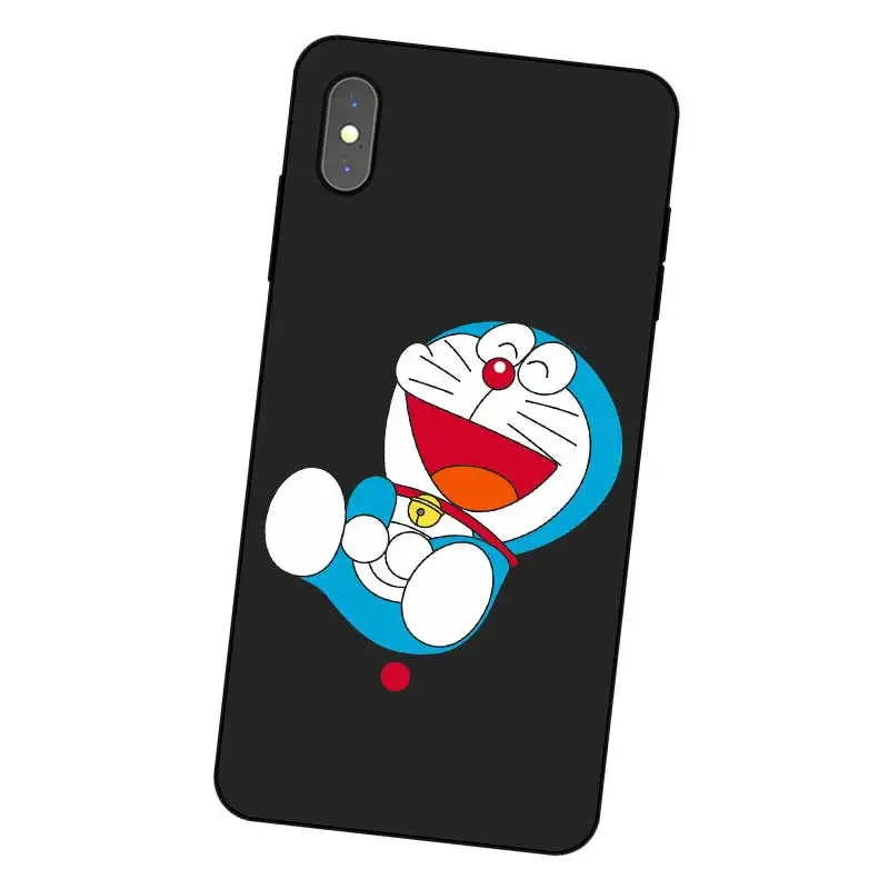 P048 Doraemon Черный силиконовый чехол для Apple iPhone 11 Pro XR XS Max X 8 7 6 6S Plus 5 5S SE |