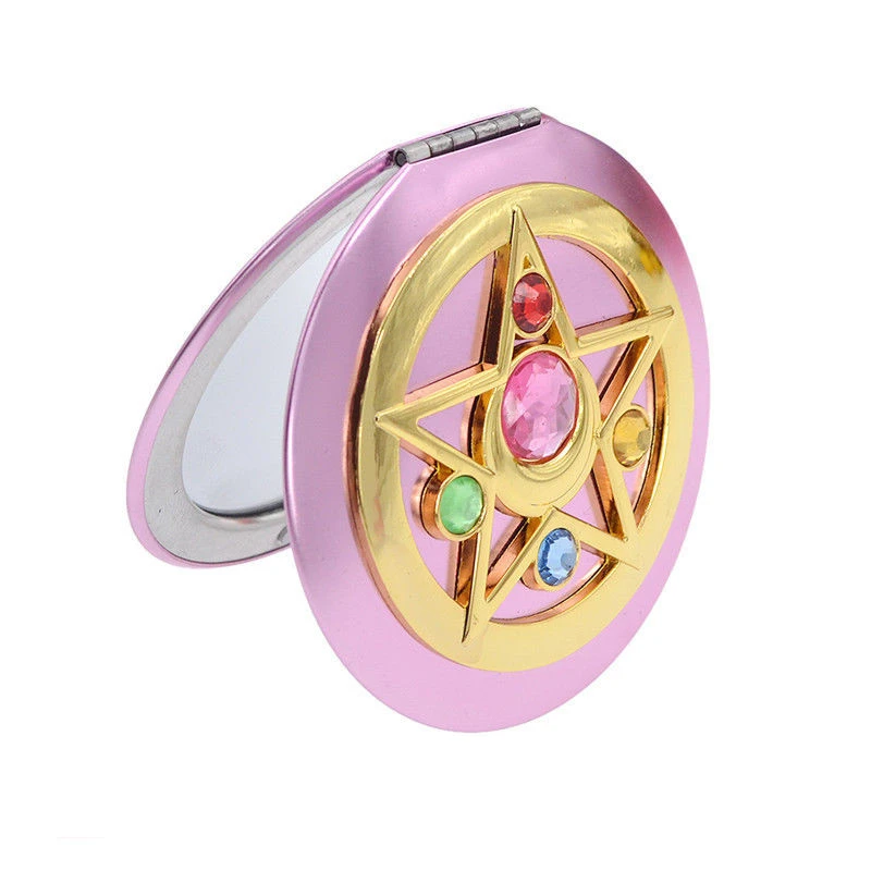 Аниме Сейлор Muun Crystal Pink в сложенном виде косметическое зеркало для макияжа