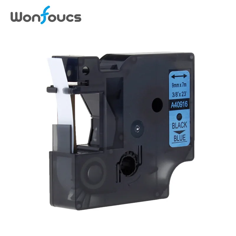 6 цветов Dymo D1 9 мм ярлык 40913 40910 40914 40915 40916 40917 S0720680 ламинированные ленты совместимый принтер Dymo - Цвет: Black On Blue