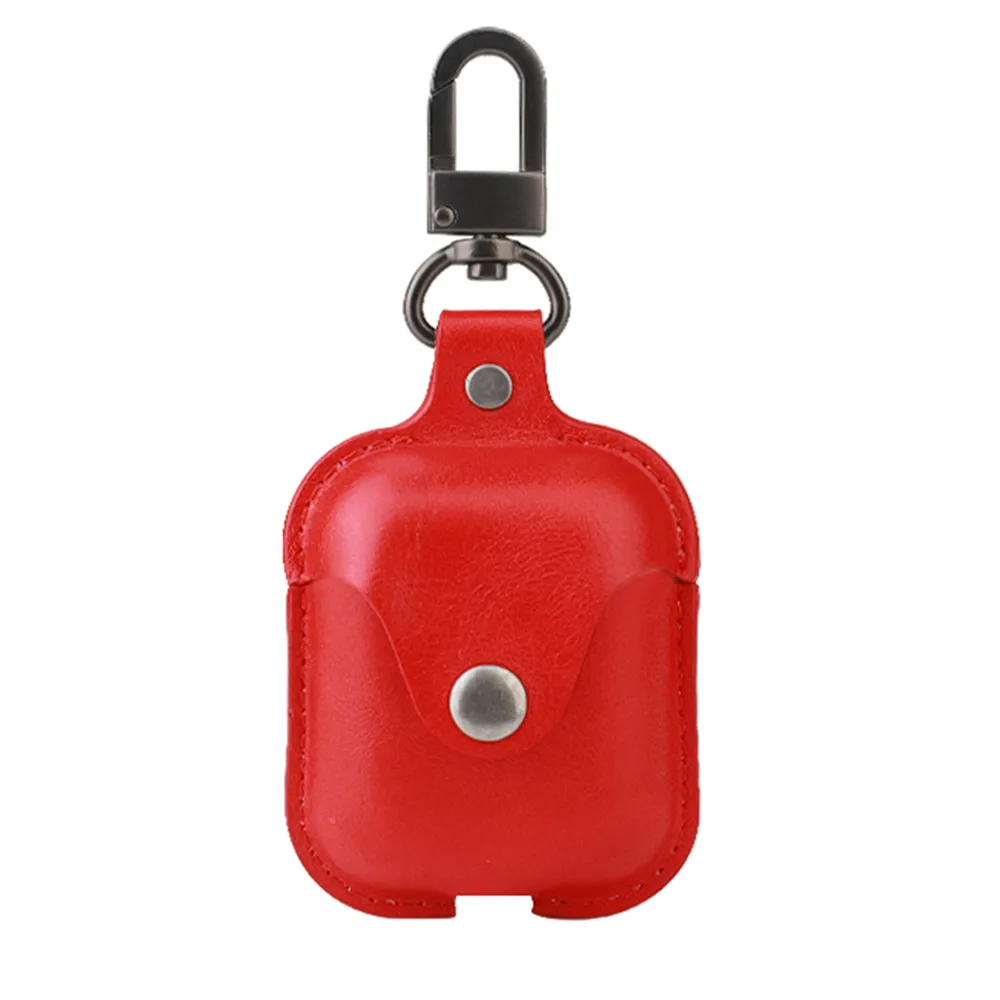Red Из искусственной кожи чехол для Apple AirPods True беспроводной Bluetooth наушники зарядный чехол защитный чехол сумка чехол для Air Pods - Цвет: Red