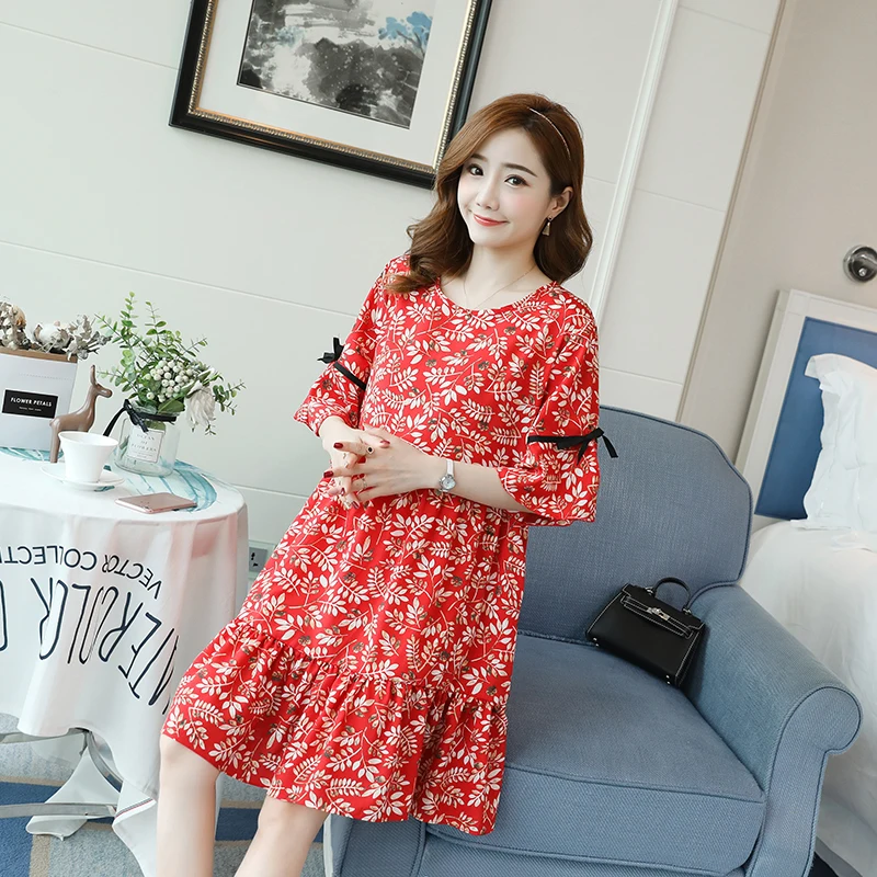 Шифоновое платье с цветочным принтом для беременных летняя одежда грудного