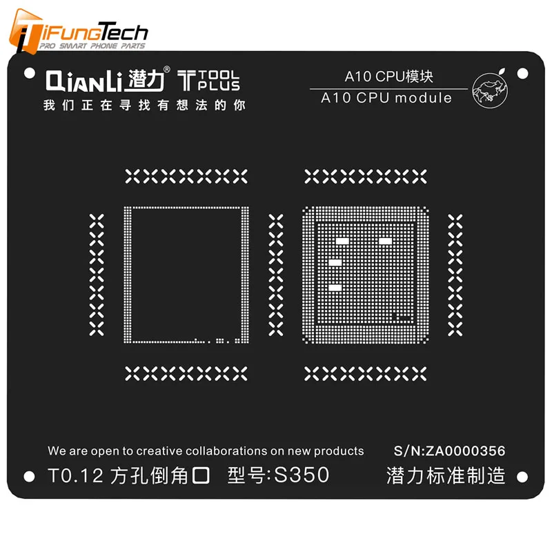 QIANLI TOOLPLUS 3D IBLACK для IPHONE A7/A8/A8/A9/A10/A11 CPU модуль BGA REBALLING черный трафарет|Наборы ремонта