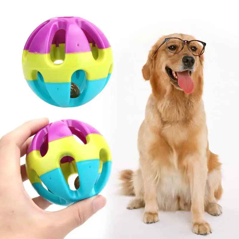 ABS Пластик собака игрушки Happy Jingle Bell мячик для жевания мяч игрушка собак и кошек