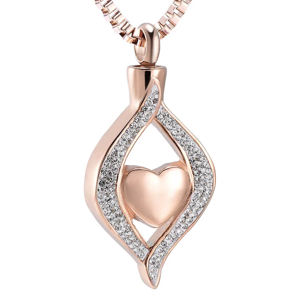 

Heart Crystal Cremation Urn Necklace for Ashes Jewelry Stainless Steel Keepsake Pendant Memorial Ashes for Mom