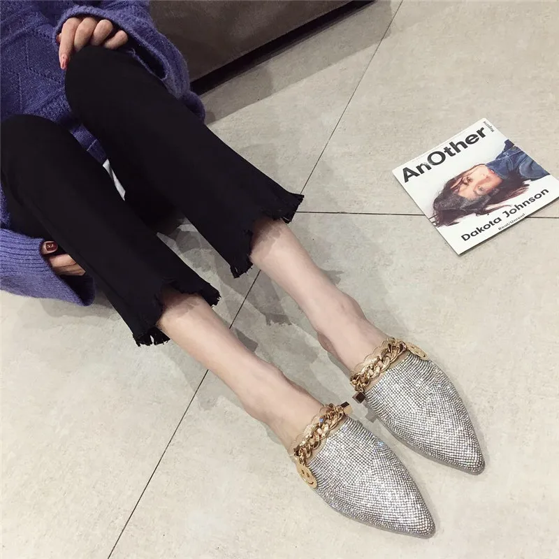 Wellwalk/туфли без задника на плоской подошве; шлепанцы с заклепками; женская брендовая обувь с пряжкой; модные женские шлепанцы; Роскошные шлепанцы; Дизайнерская обувь