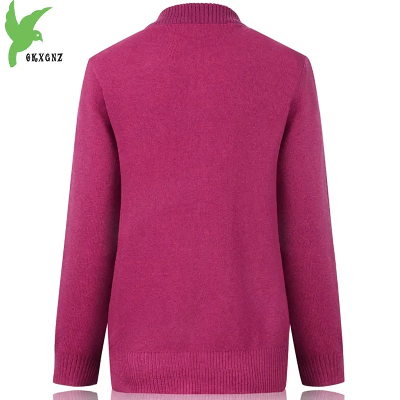 New Spring Women Knit Wool Jacket Middle aged Mother Sweater Cardigan Casual Tops Embroidery Loose Large Size Coat OKXGNZ A664 |
