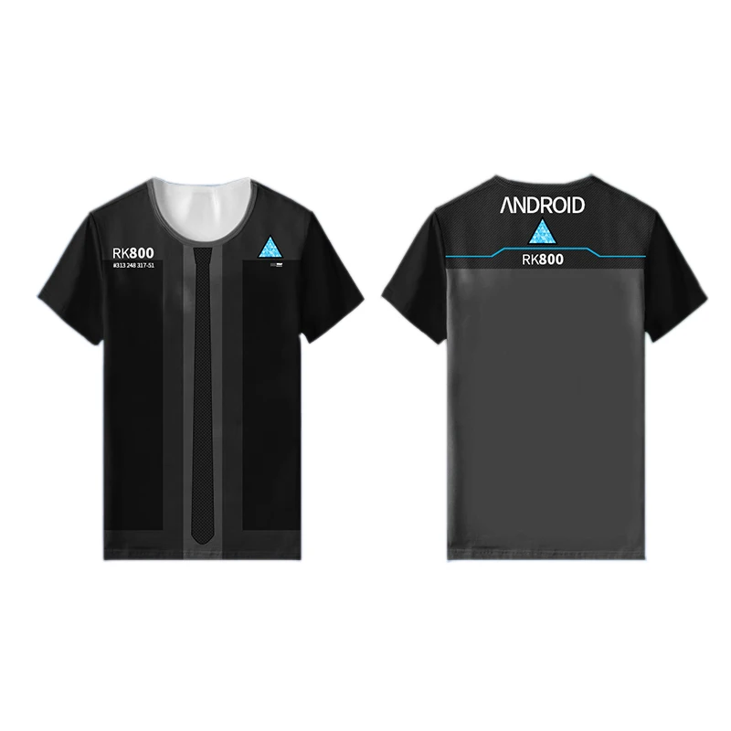 ROLECOS игра Детройт: стать человеком Футболка костюмы для косплея Коннор Кара принт