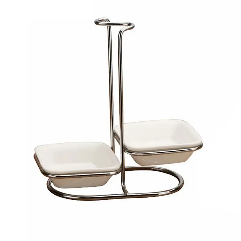 Stainless steel Ложка из нержавеющей стали, полка для горячего горшка, керамическая квадратная миска, ложка для супа, полка для супа, посуда, Полка для кухни - Цвет: Stainless steel