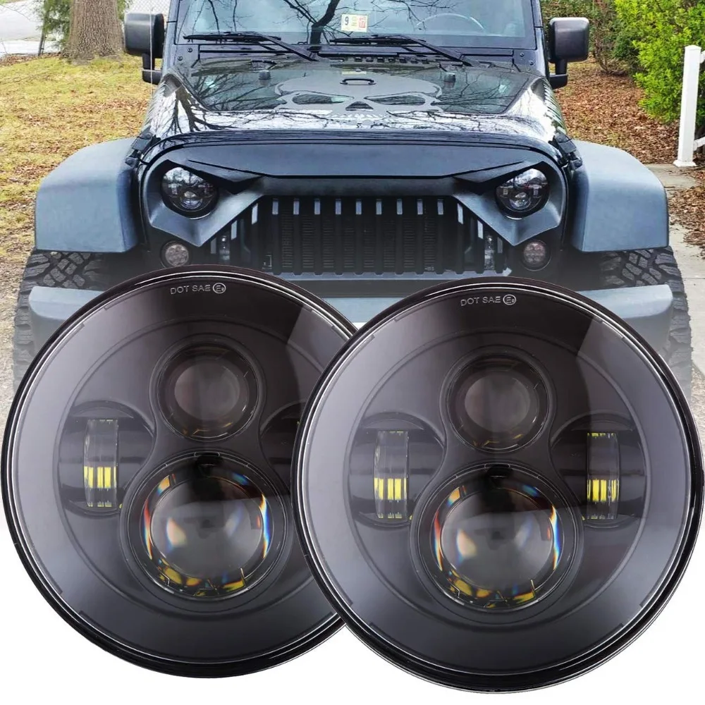Для Jeep Wrangler JK TJ LJ CJ & Hummer H1 H2 круглая 7 дюймовая светодиодная фара светодиодный