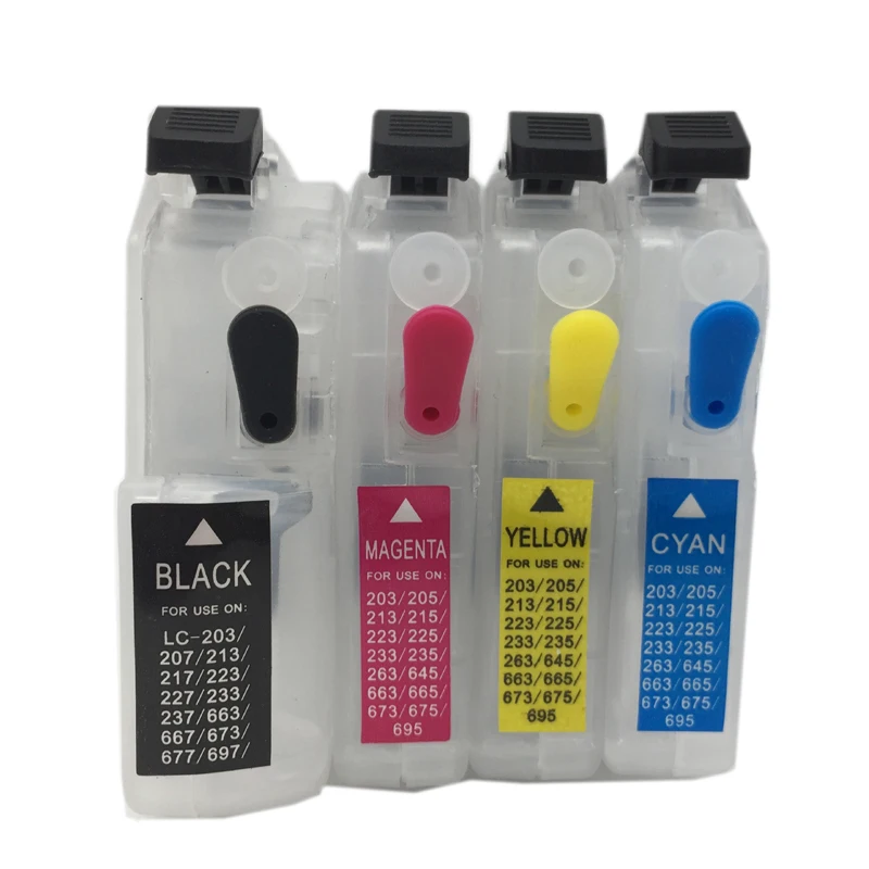 Einkshop QE-665 чип Resetter + многоразовый чернильный картридж для brother LC203 LC205 LC207 LC211 LC213 LC215
