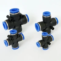 s019 6mm 50pcslot slip lock cross joiner piping t type push in equal tee pneumatic air quick connector 4 way water connector