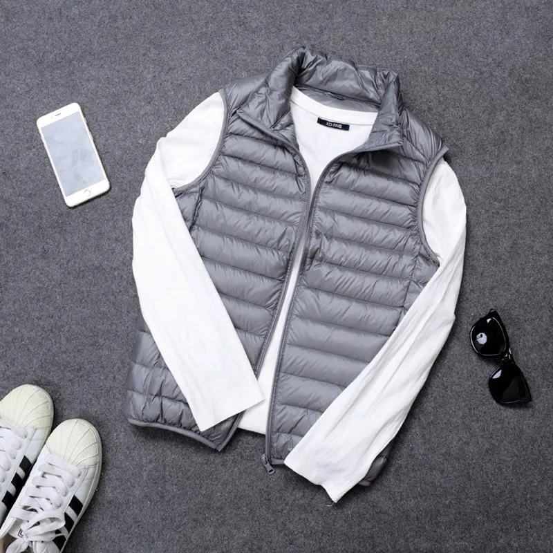 Male Down Vest Coat Men Jacket Sleeveless Man Soft and Light Weight 2019 New Clothes Size S-XXXL | Мужская одежда