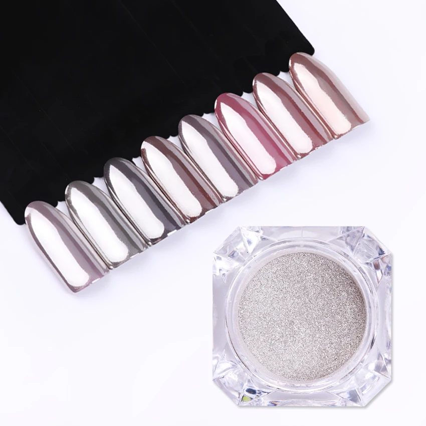 BORN зеркало для королевы зеркальный серебряный порошок ногтей супер Сияющий