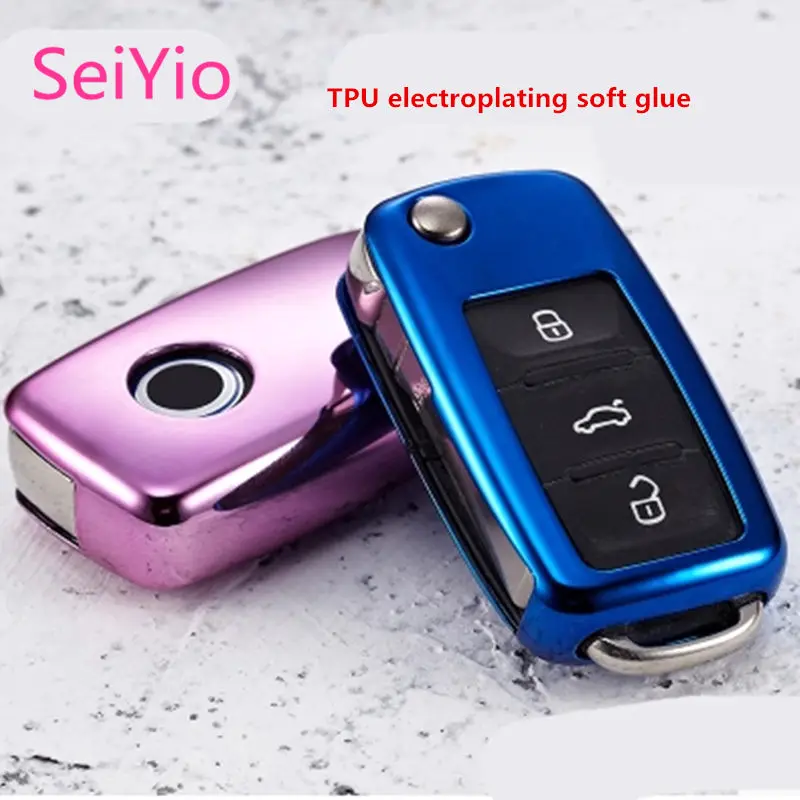 

SeiYio Car key ring cover case bag for Volkswagen fashion car cover for Volkswagen Folded key
