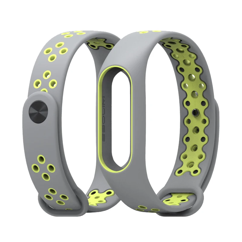 Mi jobs mi Band 2 Ремешок Браслет ремешок для Xiaomi mi Band 2 Смарт часы mi band 2 аксессуары браслет спортивный силиконовый ремешок - Цвет: Grey and Green