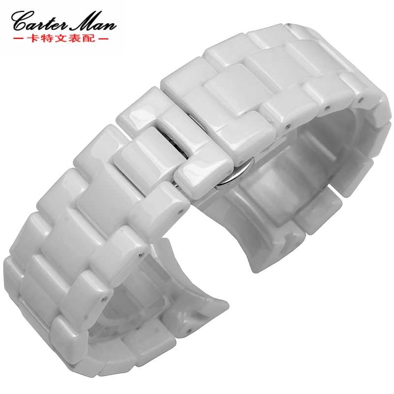 Новый ремешок для часов с пряжкой бабочкой 18 мм 22 керамический белый черный AR1400