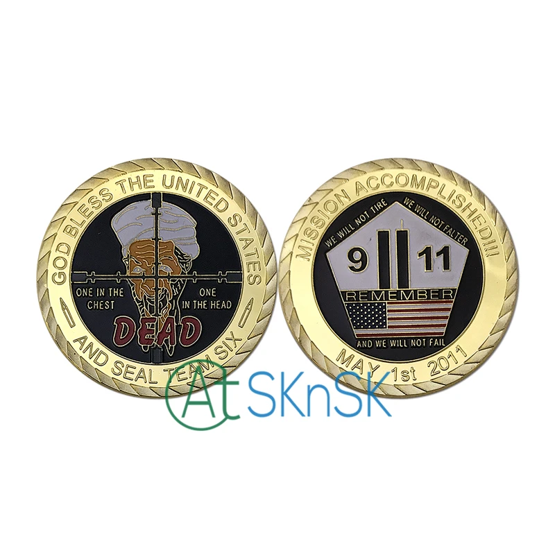 1-10 шт. God Bless объединить Strate и Seal Team Six миссия выполнена может 1st 2011 золотые монеты
