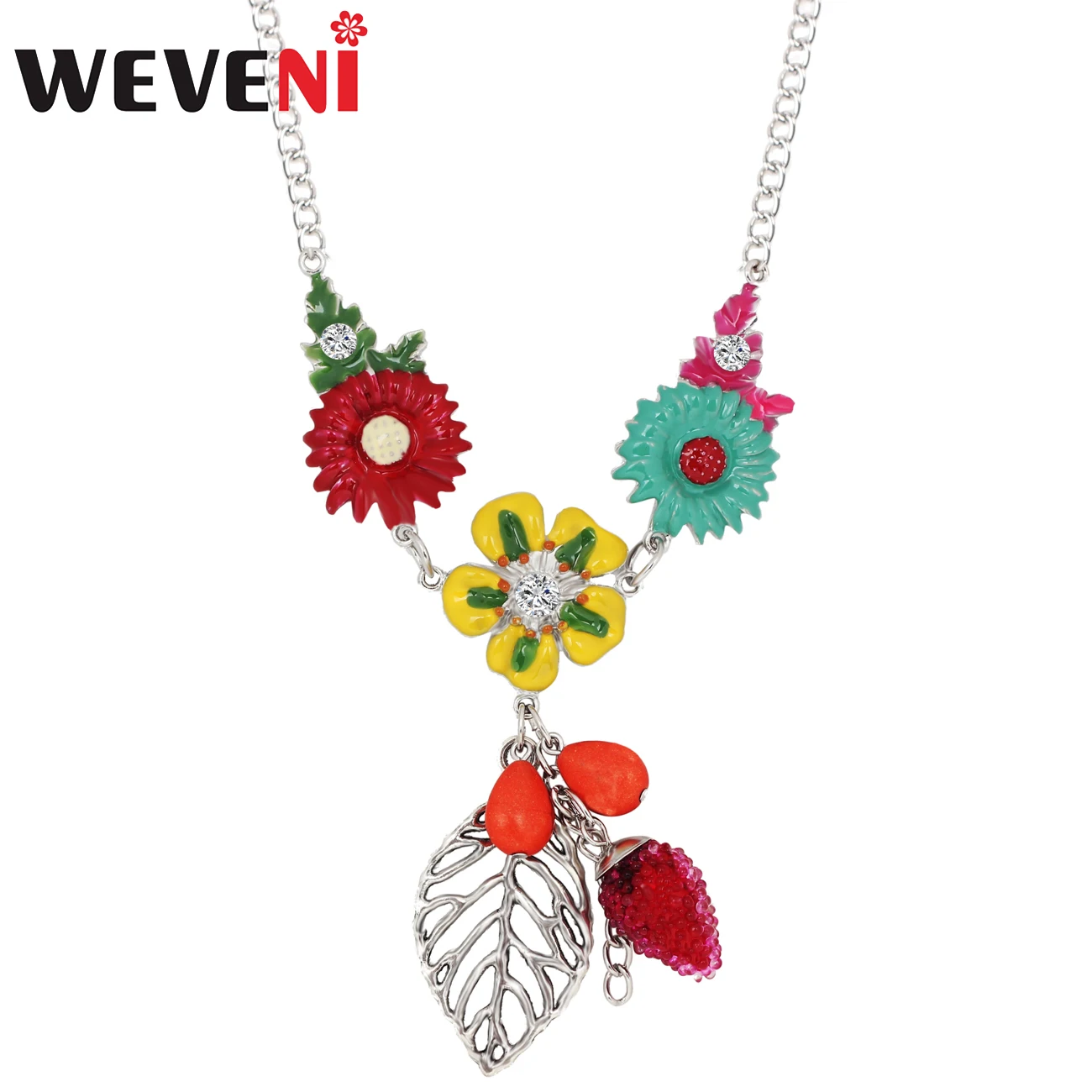 WEVENI Statement эмалированный сплав серебряное ожерелье короткая цепочка с подвеской