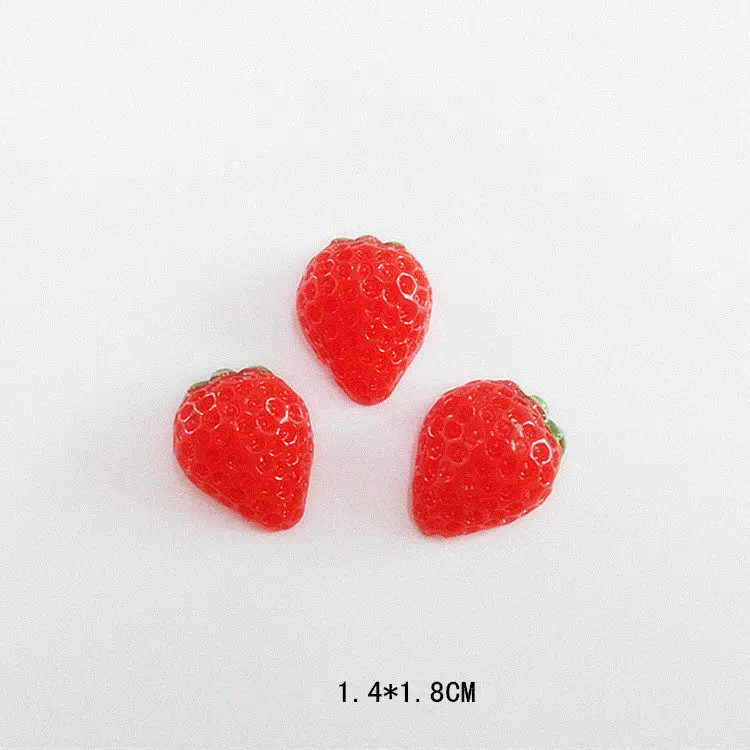Strawberry 10 шт. цветные фрукты плоские пластмассовые аксессуары DIY ювелирные изделия ожерелья для волос декоративный материал детское Искусство ремесло подарок ручной работы - Цвет: Strawberry