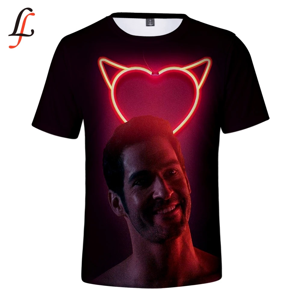 Футболка с принтом Lucifer для мужчин/женщин летняя футболка коротким рукавом