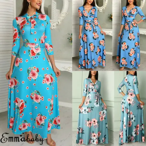 Женское длинное вечернее коктейльное платье BOHO летнее Пляжное Платье макси с
