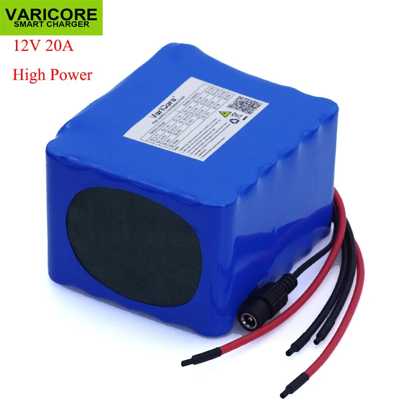 VariCore 12V 20Ah Высокая мощность 100A разрядный аккумулятор BMS Защита 4 линии Выход 500W 800W