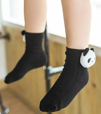 black panda Lawadka/детские носки, хлопковые носки с рисунком для новорожденных, зимние носки, одежда для маленьких девочек, аксессуары - Цвет: black panda
