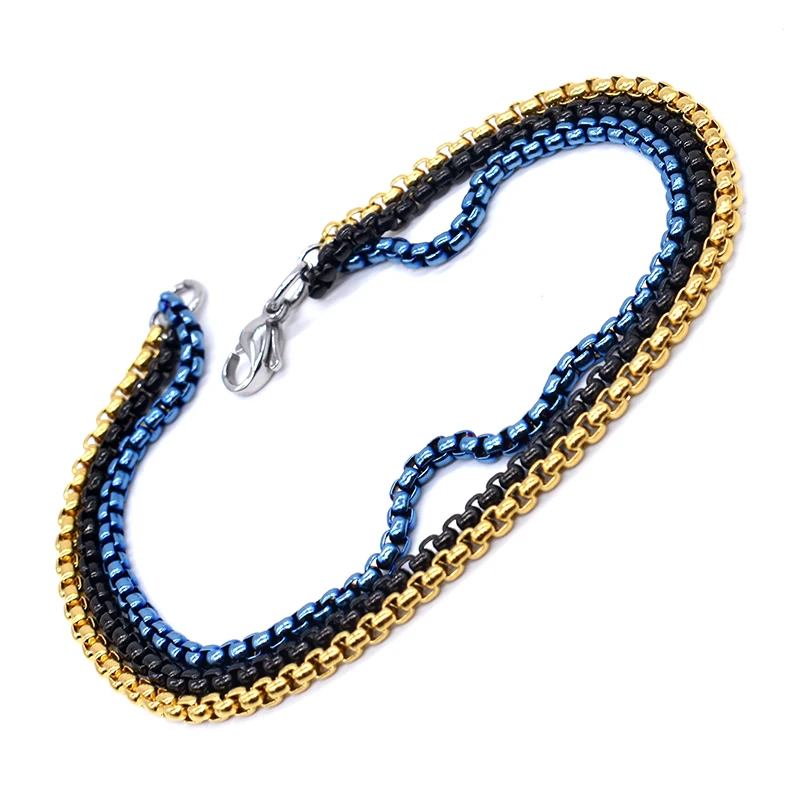 AMUMIU золотые синие черные браслеты из нержавеющей стали для женщин повседневные
