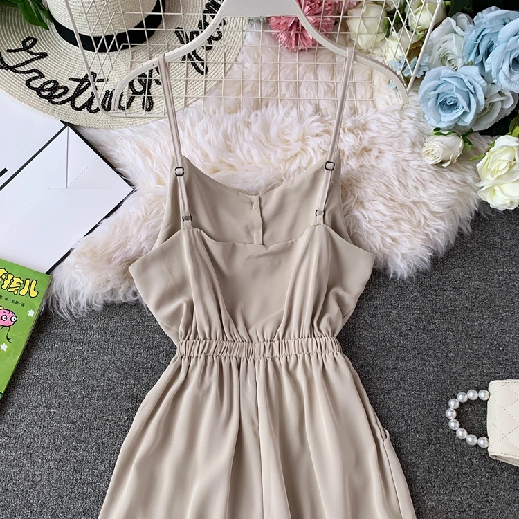 Летний бандажный комбинезон с высокой талией модный сексуальный открытой спиной