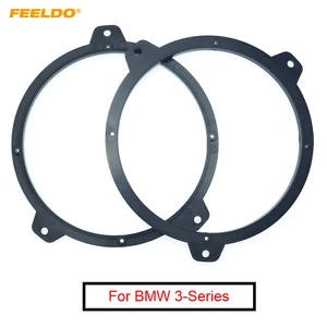 FEELDO 1 пара черный 6,5 дюймов Автомобильный стерео динамик прокладка Pad адаптер для BMW 3-Series E46 1999-2005 спикер Мат Кольца