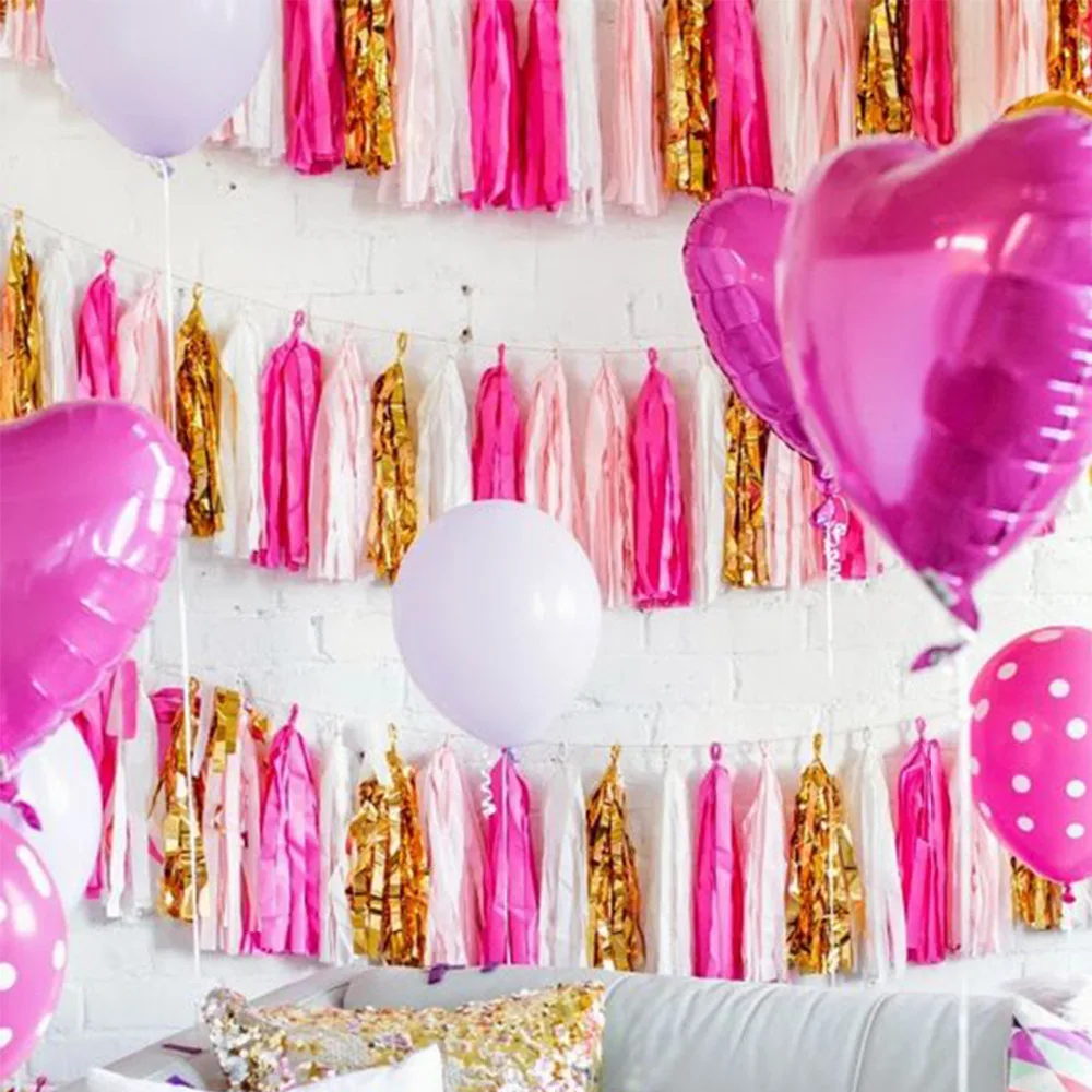 LAPHIL 15 шт. салфетка кисточка гирлянда синяя розовая детская Праздничная декорация