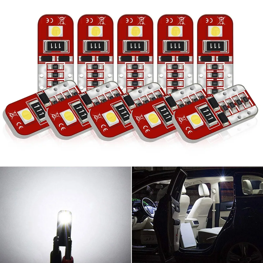 10x светодиодный 10 Led W5W Автомобильная светодиодная лампа Canbus для Skoda Octavia 2 A7 A5