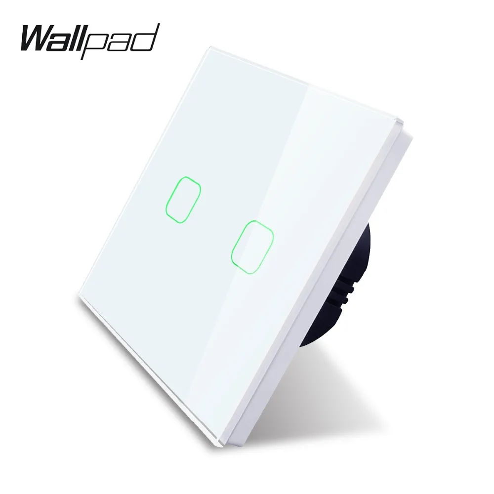 Wallpad K3 емкостный сенсорный светодиодный ключатель 2 клавиши 1 канал светодиодная
