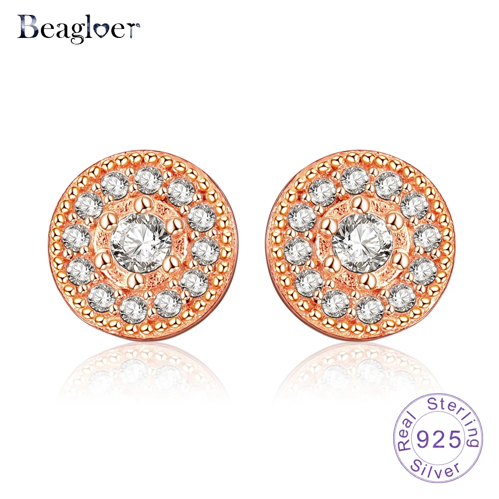 Beagloer Изысканные стерлингового серебра 925 сияющая элегантность прозрачный CZ