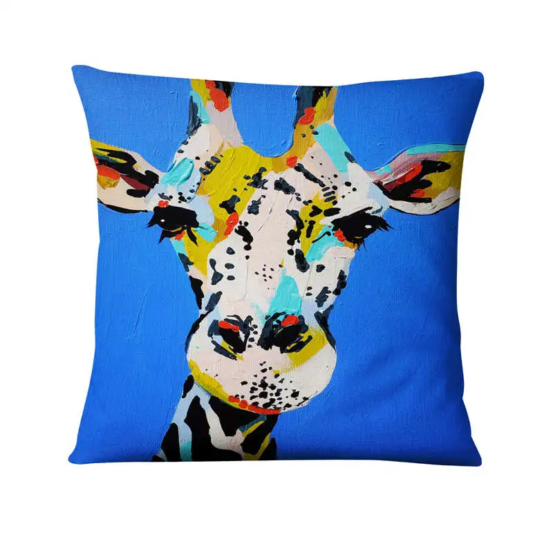 Мягкая Бархатная подушка с масляной живописью декоративная панда Зебра домашние