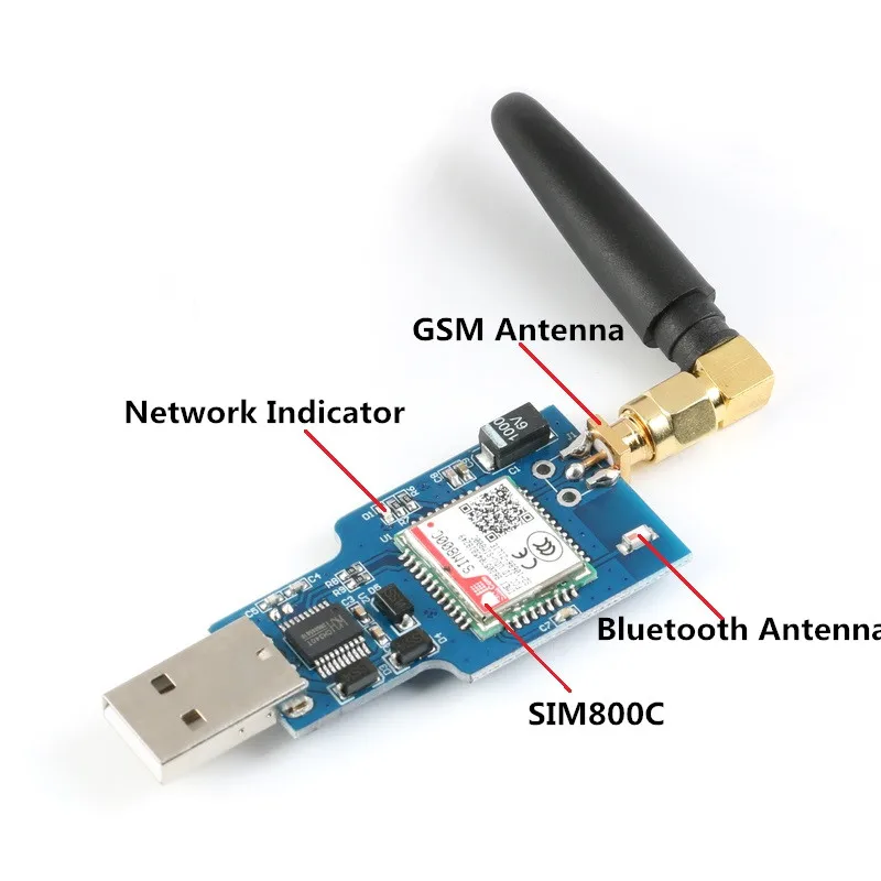 USB в GSM модуль GSM/GPRS SIM800C SIM800 модуль для беспроводной bluetooth-модуль SMS обмен сообщениями с антенной Quad-band