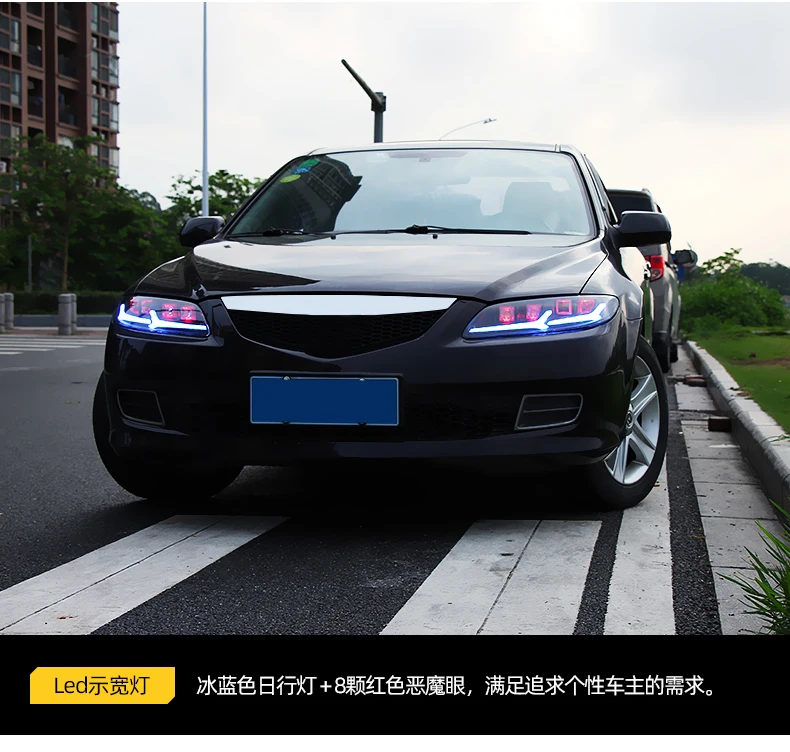 Автомобильный Стайлинг для Mazda 6 фары 2004-2012 Mazda 6 светодиодный фонарь DRL Высокий Низкий Луч светодиодный 4 светодиодный объектив динамический стример сигнал поворота
