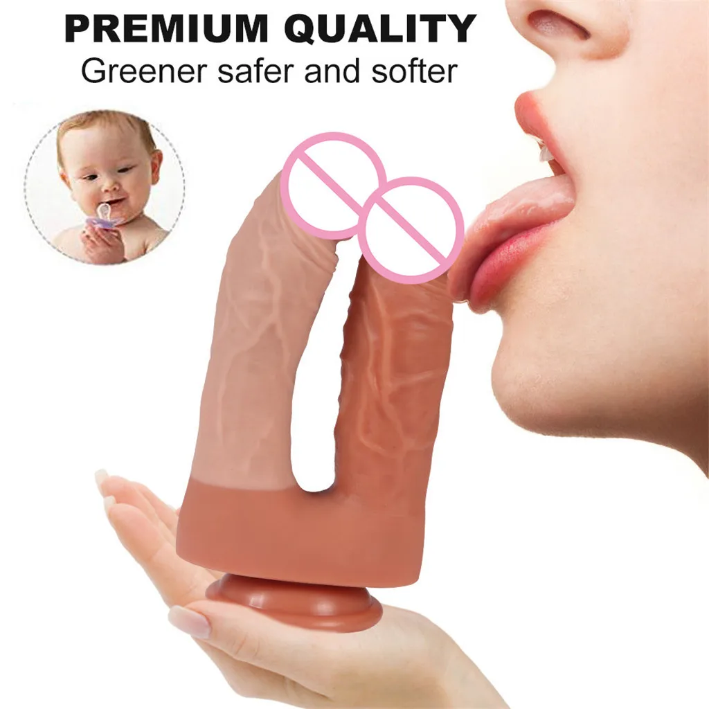 Двойной большой маленький кривой пенис мастурбация присоска реальный