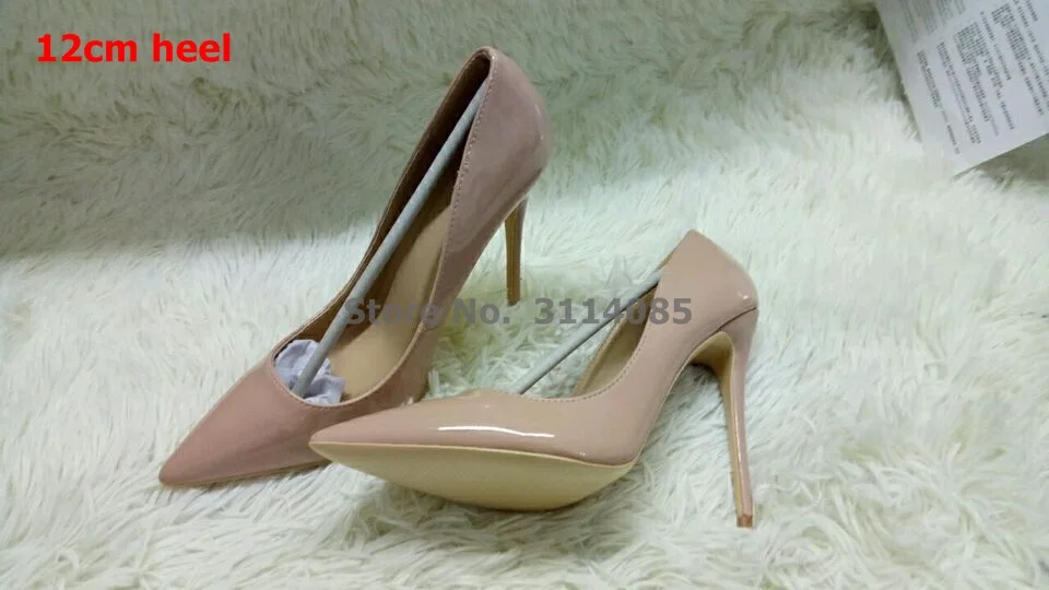 Туфли лодочки женские на шпильке 12 см лакированная кожа заостренный носок