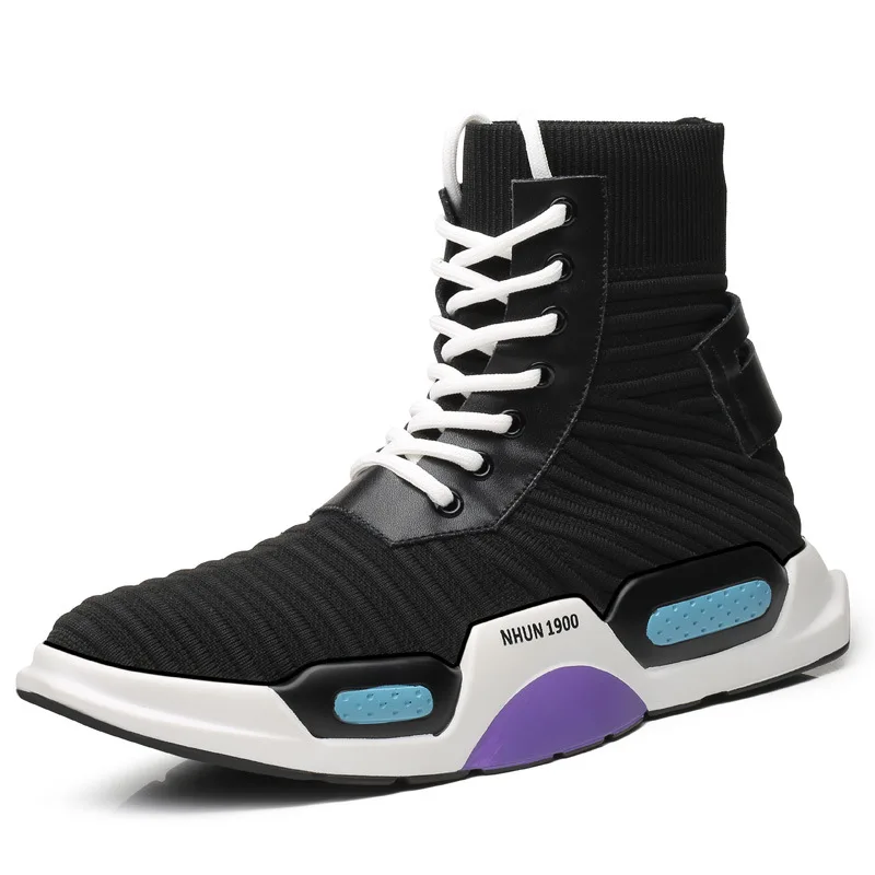 Элитный бренд уличных танцев Кроссовки хип-хоп плетения обувь с высоким берцем