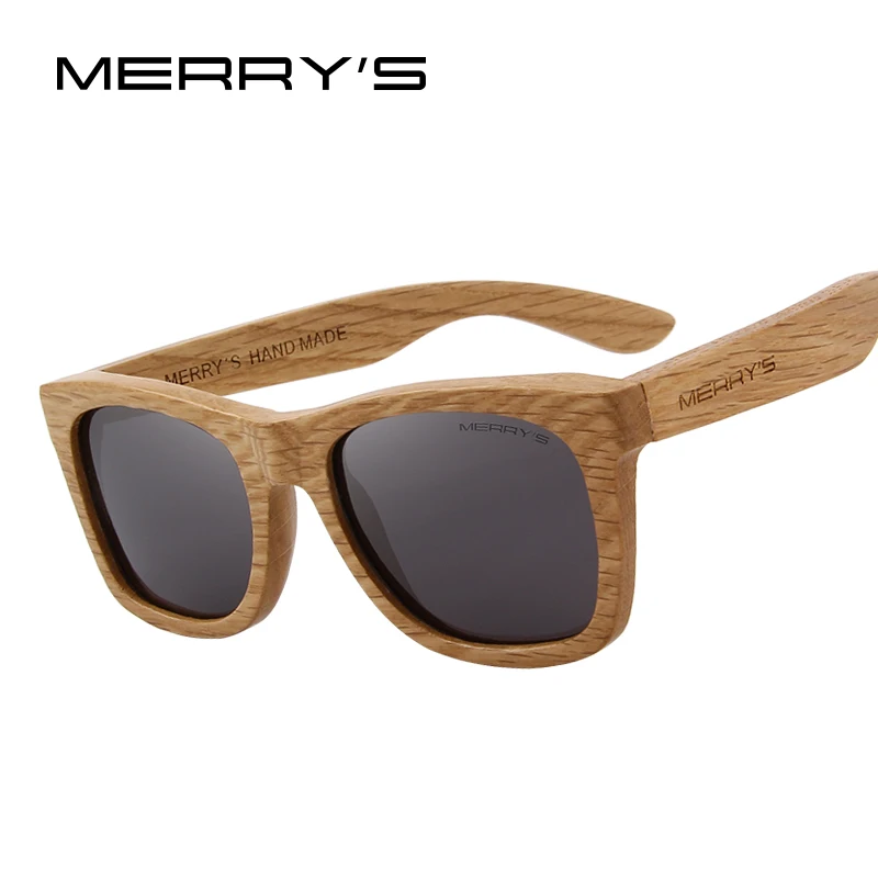 Мужские/женские деревянные солнцезащитные очки MERRY'S DESIGN ретро поляризованные
