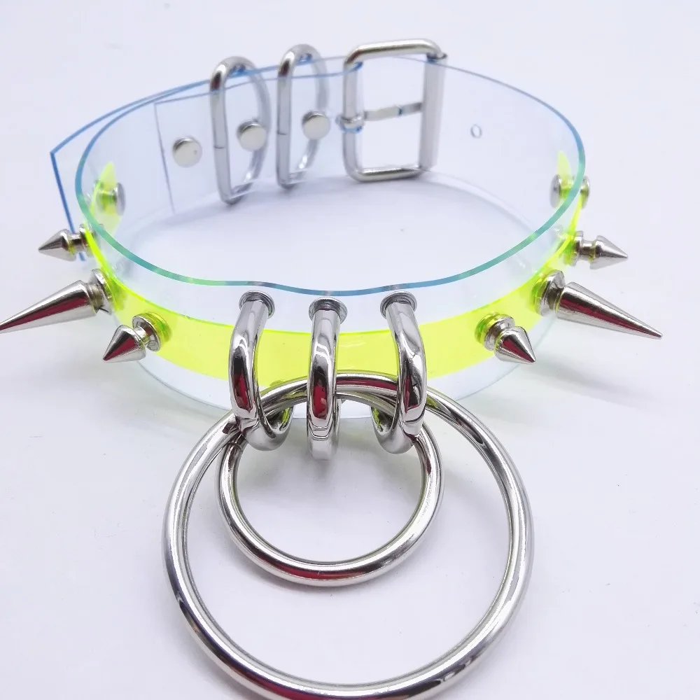 Женское панк ожерелье чокер ручной работы из ПВХ кожи torques серебряный