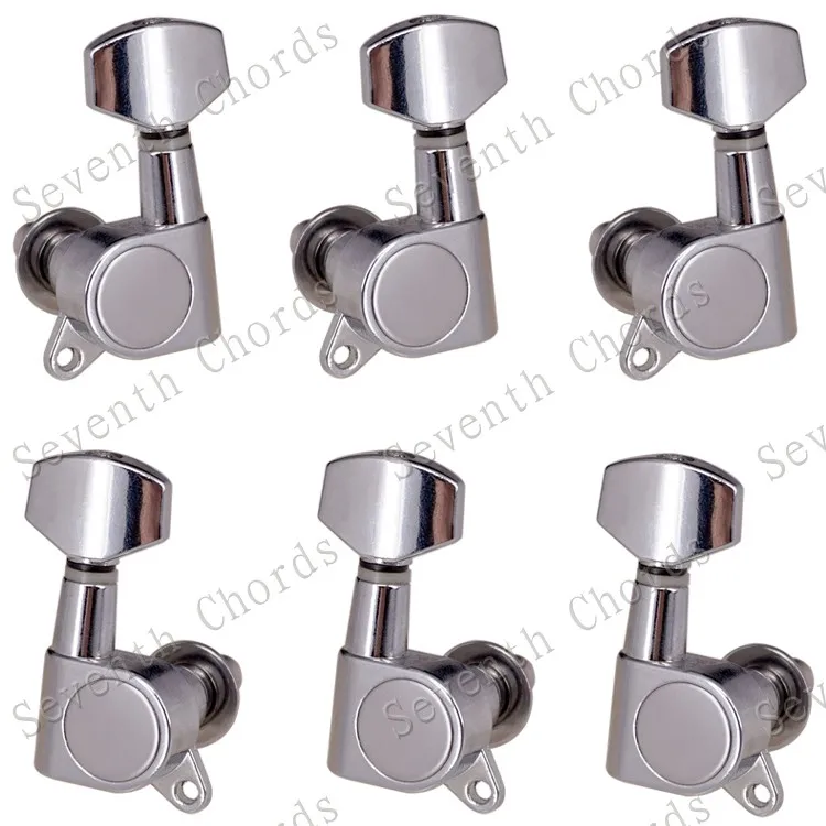 Набор 6 шт. Sealed-gear Guitar Tuning Pegs ключи тюнеры машинные головки для гитары-хромовый и черный и золотистый выбор