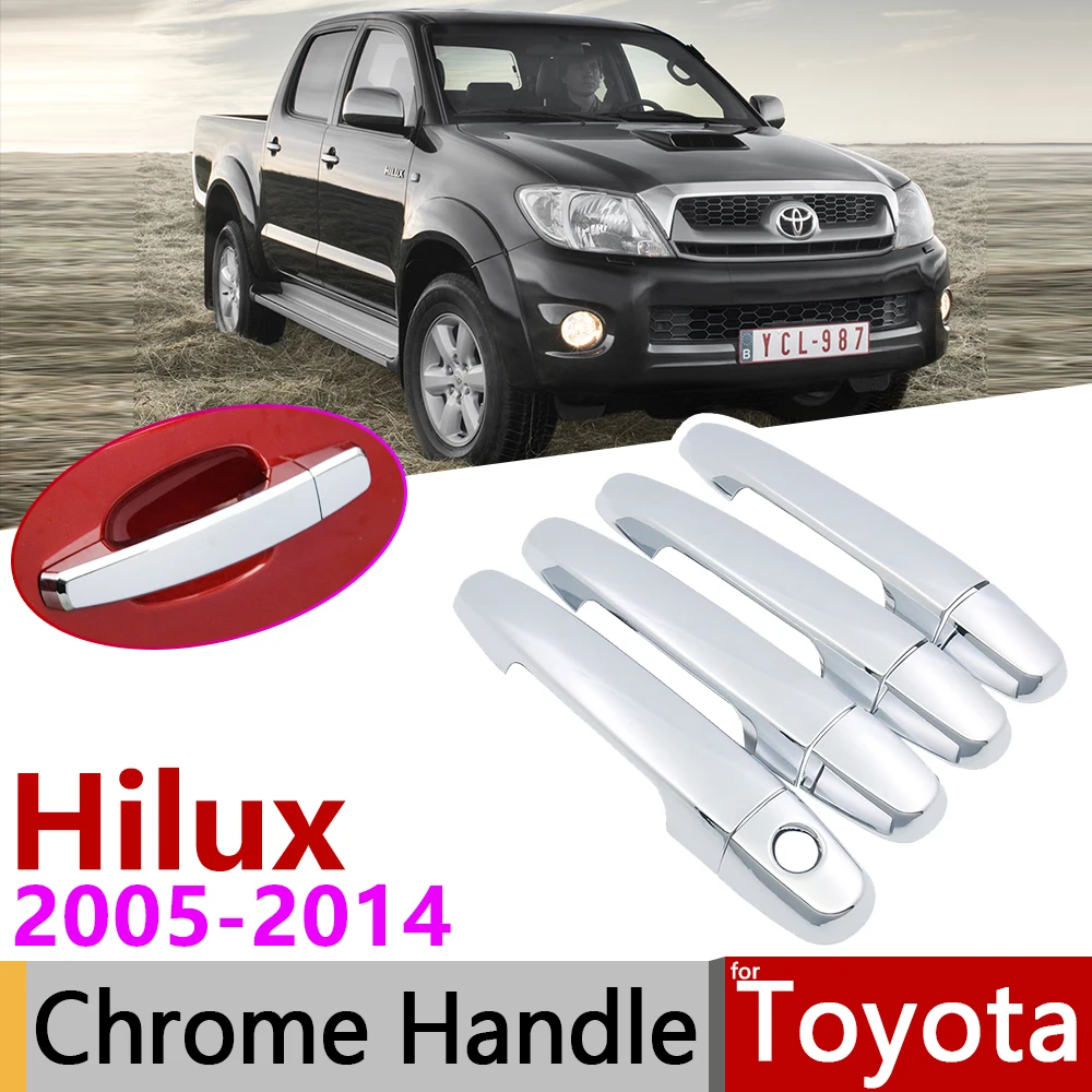 Хромированная накладка на дверную ручку для Toyota Hilux AN10 AN20 AN30 SR5 2005 ~ 2014 аксессуары