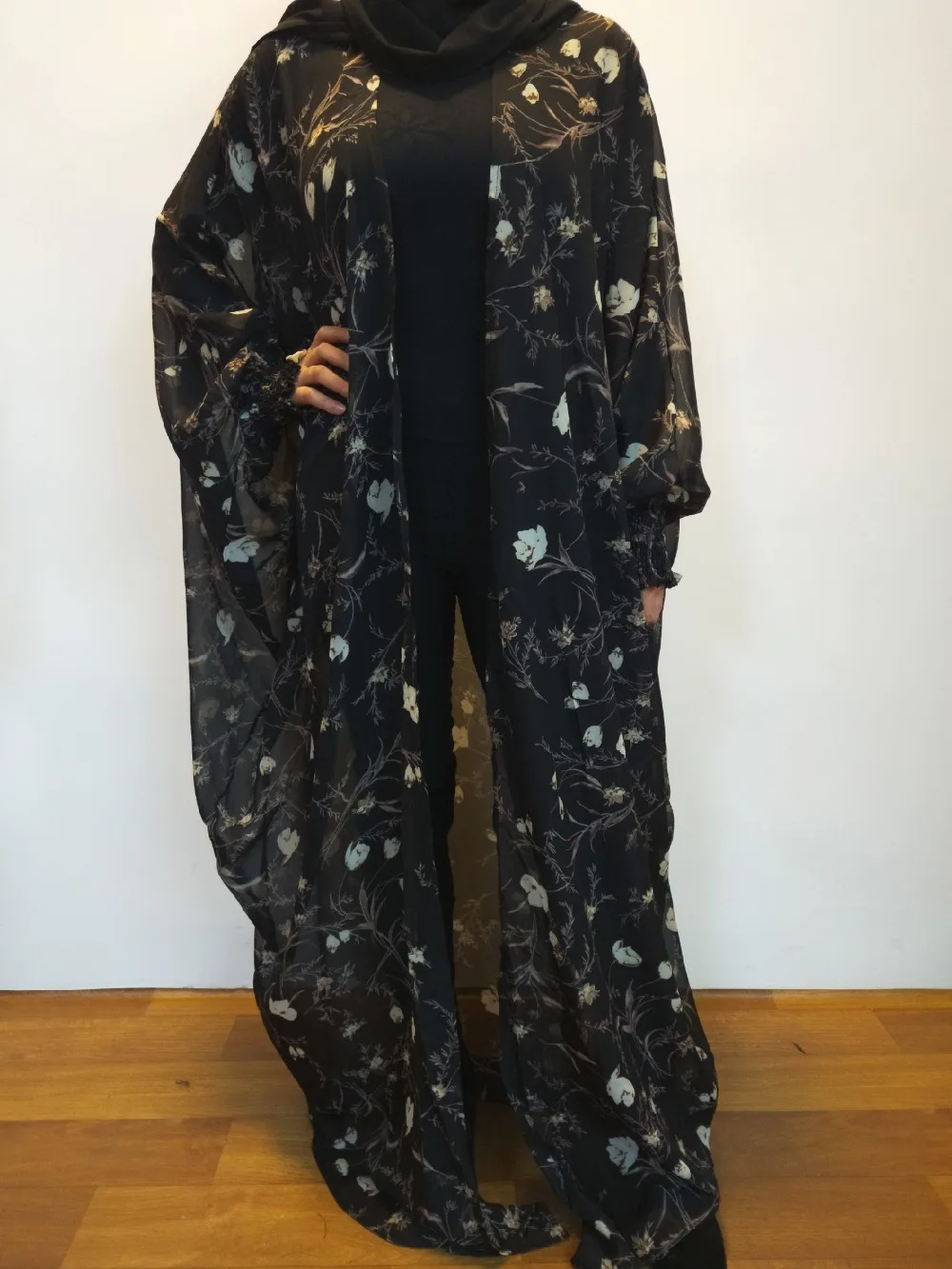 Скромная модная одежда; красивый дизайн с цветочным принтом; abayas; свободный размер; рукав летучая мышь; abaya; Этническая Одежда