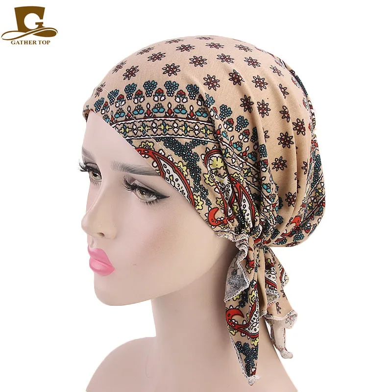 Новинка Женская Регулируемая Бандана с завязкой головной платок Chemo для сна убор